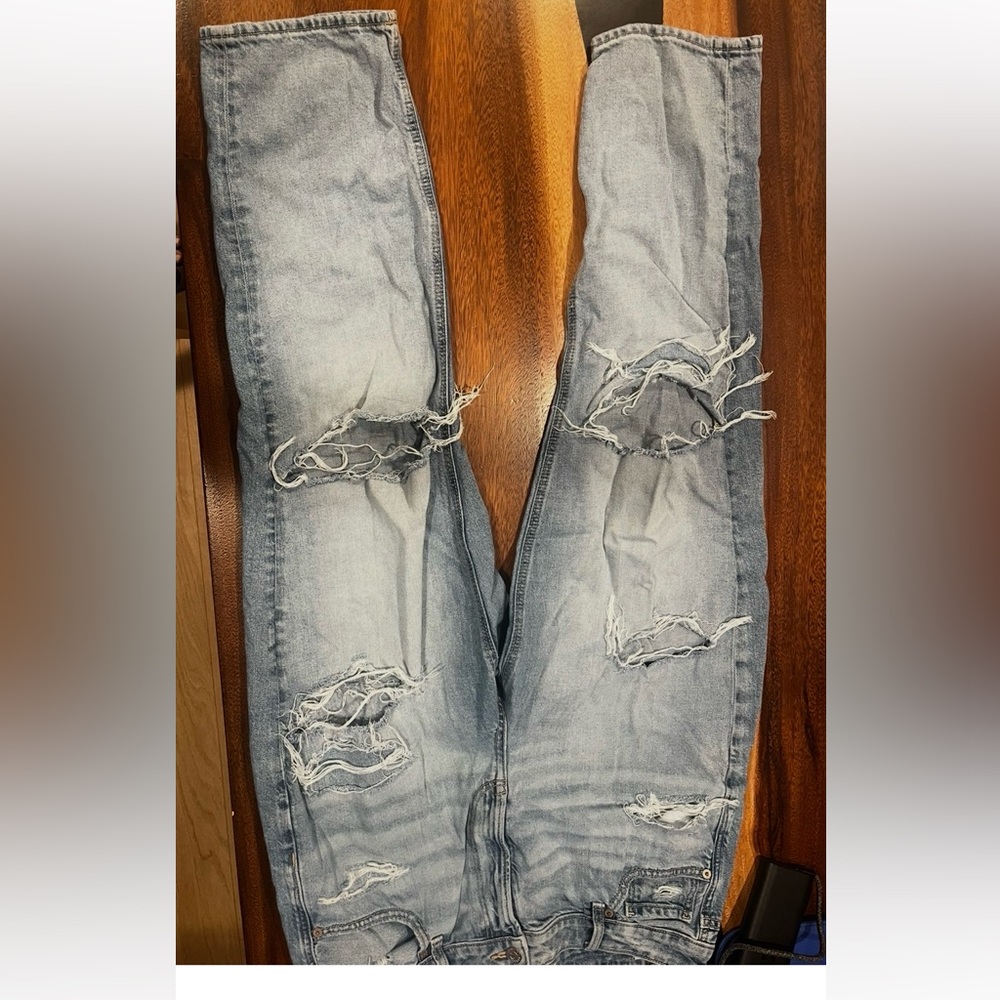 American Eagle Outfitters Blue Mom Straight Jeans
